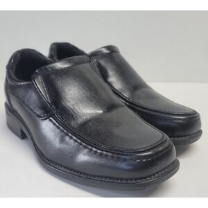 Drexlite Boys Black Slip On Dress Shoes Loafers Moc Toe Size 1W Wide